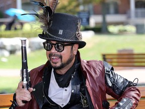 Ed Ramirez wears a steampunk costume as an attendee of the 2020 edition of the Amherstburg Uncommon Festival.