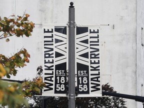 A Walkerville street banner is shown on Tuesday Sept. 20, 2022, in the heart of the historic Windsor neighbourhood. Old Walkerville would switch from the Windsor-Tecumseh riding to Windsor West under current proposals looking at redrawing electoral boundaries.