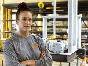 From bartender to apprentice pipefitter, Courtney Axford made a career switch after taking an Ontario program that exposes young people to career options in the skilled trades. The London woman is working with an industrial contractor in the city. (MIKE HENSEN/The London Free Press)