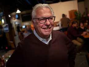 Ward 10 incumbent, Jim Morrison, watches results come in for the 2022 municipal election at Cramdon’s Tap and Eatery on Monday, Oct. 24, 2022.