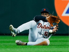 Detroit Tigers center fielder Akil Baddoo fails to catch an RBI-single against the Seattle Mariners during the third inning at T-Mobile Park.