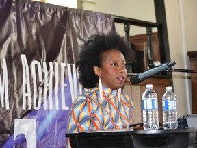 Diversity and inclusion advocate, journalist and lawyer Hadiya Roderique discussed Finding Your Voice - Navigating Your Path to Success Saturday, Oct. 1. 2022, at the Amherstburg Freedom Museum, as part of the Freedom Achievers series co-sponsored by the Amherstburg Community Foundation.