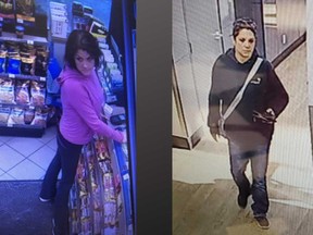 Surveillance camera images of a female suspect involved in at least four theft incidents from Windsor area gyms in September and October 2022.