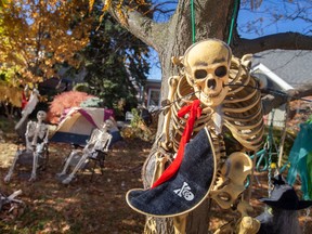 Front lawn Halloween decorations at 1140 Ypres Ave., are seen on Thursday, Oct. 27, 2022.