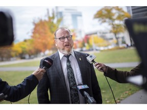 Urban mental health issues 'in need of leadership.' Windsor mayoral candidate Chris Holt speaks to reporters on the subject of homelessness and mental health support outside city hall on Wednesday, Oct. 12, 2022.