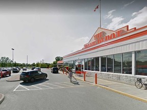 The exterior of the Home Depot location at 6630 Tecumseh Rd. East in Windsor, shown in a Google Maps image.