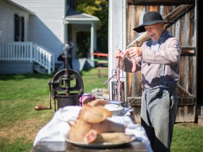 Paul Hager provides a demonstration on sausage making at the Harvest and Horses Festival at the John R. Park Homestead, on Sunday, Oct. 2, 2022.