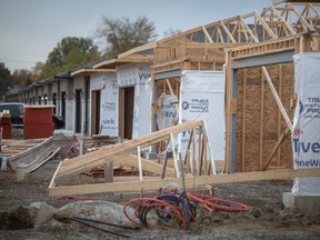 New home construction is seen on Lilymac Boulevard, in South Windsor, on Thursday, Oct. 20, 2022.