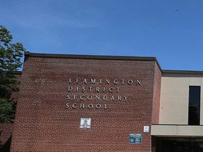 The exterior of the former Leamington District Secondary School building in 2017.