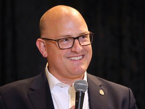 Newly re-elected Windsor Mayor Drew Dilkens is shown at the Fogolar Furlan Club on Monday, October 24, 2022.