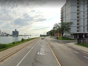 Riverside Drive West at Oak Street in Windsor is shown in this Google Maps image.