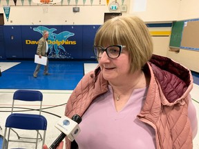 Shelley Armstrong, Superintendent of Business for the Greater Essex County District School Board, speaks about a new partnership between the city and the school board on Friday, October 7, 2022.