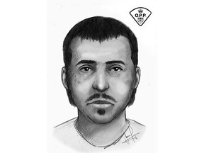 A composite sketch of the male suspect in a sexual assault incident that happened in Windsor's university area on the night of July 26, 2022.