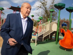 Ward 5 Coun. Ed Sleiman, who's seeking re-election in the upcoming municipal election, is pictured at the recently installed playground equipment at George Avenue Park, on Friday, October 14, 2022.