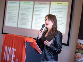 Jennifer Matotek, executive director of Art Windsor-Essex, speaks during the release of WindsorEssex Community Foundation’s 2022 Vital Signs Reportt at Art Windsor-Essex, on Wednesday, Oct. 5, 2022. Matotek used the report to help shape their programming.
