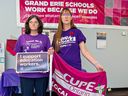 Robin Sweets (left),strike committee communications chair, and Sarah Kuva, president of CUPE Local 5100 representing more than 900 education workers at the Grand Erie District School Board has disheartened by the provincial government's move to enact legislation banning a strike and imposing a concessionary contract. 