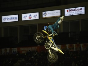 Motocross Riders with the Wadded Up FMX Tour performed gravity-defying motocross stunts on Saturday, Nov. 26. 2022 when the tour took over the WFCU Centre before delighted crowds.