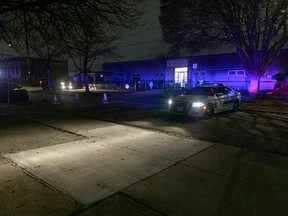 A Windsor police vehicle at Block 800 East of Hannah Street in Windsor on the night of November 28, 2022.