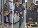 Surveillance camera images of a man who defrauded multiple Windsor banks. Images released by Windsor police on Nov. 23, 2022.