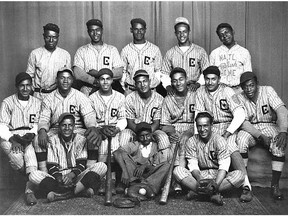 The 1934 OBA Intermediate 'B' champions, the Chatham Colored All-Stars, are shown in a photo of the team taken prior to their successful title win. The team members were front row left, Stanton Robbins, Batboy Jack Robinson, and Len Harding. Second row left, Hail Robbins, Earl Flatt Chase, King Terrell, Don Washington, Don Tavlon, Ross Talbot, Cliff Olby. Back row left, Luis Pryor, Coach, Guay Rudd, Sagasta Harding, Wilfred 