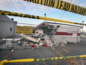 A view of the damage to the Dari de Lite building at 2686 Howard Ave. in Windsor on Nov. 1, 2022 - the day after a vehicle crashed into the business.