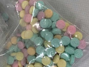 Fentanyl in pill form, as shown in a seizure by the U.S. Drug Enforcement Administration in New York in October 2022.