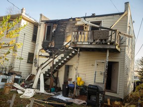 Fire damage to a multi-unit residential structure in the 900 block of Campbell Avenue in Windsor on Nov. 2, 2022.