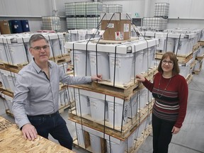 Dave Bareich, President of GBIE and wife Sandra Zanon, Administrative Director are shown at the company's new Windsor plant on Tuesday, November 22, 2022.