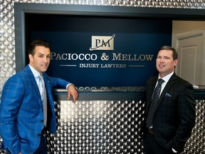 From left to right, personal injury lawyers Gino Paciocco & Jeffrey R. Mellow.  SUPPLIED