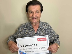Pasquale Cervini of Leamington in an image shared by the Ontario Lottery and Gaming Corporation.