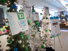A display highlighting the Light the Way campaign, from the Canadian Mental Health Association — Windsor Essex County, is seen at Devonshire Mall on Thursday, Nov. 24, 2022.