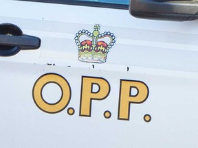 Insignia on an Ontario Provincial Police vehicle.