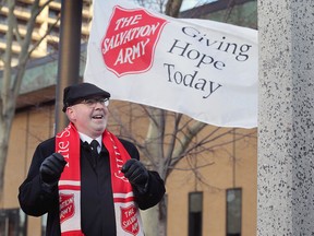 Major Danny Pinksen of the Salvation Army Windsor Centre of Hope participates in a flag raising ceremony in downtown Windsor on Thursday, November 17, 2022.