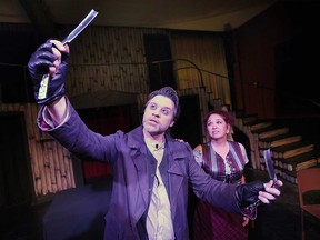 Christopher Lawrence-Menard portrays the titular role in the musical Sweeney Todd, playing three weekends in November 2022 at Windsor's KordaZone Theater. Tracey Atin portrays the character Mrs. Lovett. Photographed Nov. 9, 2022.