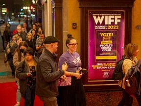 Nearly 500 people line up for the last film showing at this year's WIFF at the Capitol Theatre, on Sunday, Nov. 6, 2022.