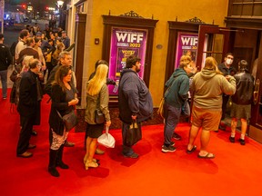Nearly 500 people line up for the last film showing at this year's WIFF at the Capitol Theatre, on Sunday, Nov. 6, 2022.