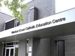 The building of the Windsor Essex Catholic District School Board is shown in this 2019 file photo.