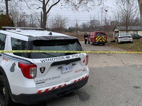 Windsor police and fire search vehicles at Block 3600 of Bloomfield Road on the western edge of the city of Windsor on November 29, 2022.