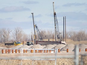Construction on the new battery plant continues on Thursday, Dec. 1, 2022.