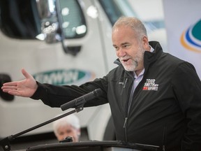 Ontario Energy Minister Todd Smith speaks about Green Button during a press event at Enwin Utilities Ltd. in Windsor on Monday, Dec. 5, 2022.
