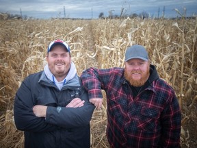 Chad Quinlan, left, and Don Quinlan, brothers and owners of Quinlan Farms, are pictured on Friday, Dec. 2, 2022.