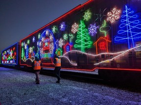 A CP Holiday train stopping in Windsor on Thursday, December 1, 2022.