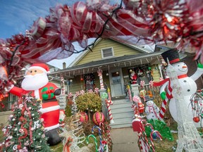A Christmas display in the front yard of a home on the 1500 block of Gladstone Ave., is pictured on Tuesday, December 21, 2022.