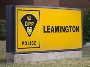 Leamington OPP detachment sign.