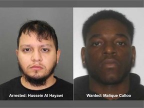 Images of Hussein Al Hayawi (left) and Malique Calloo (right) issued by Windsor police.