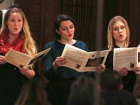 Abridged Opera singers Alyssa Epp, Brianna DeSantis and Kaitlyn Clifford are shown in this Dec. 31, 2017, file photo in Windsor.