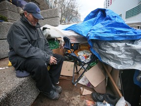 Ronnie Morgan, 50, who is homeless is shown at the Charles Clark Square on November 11, 2022.