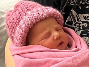 Parents Ashley Mears and Nicolass Bessem welcomed their fourth child and WindsorÕs first 2023 baby in the early morning hours of January 1, 2023. The family is still deciding on the babyÕs name. (Photo courtesy of Windsor Regional Hospital/Windsor Star)