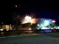 Eyewitness footage shows what is said to be the moment of an explosion at a military industry factory in Isfahan, Iran, Sunday, Jan. 29, 2023, in this still image obtained from video.
