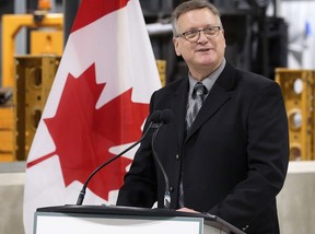 CapsCanada plant manager Tom Breshamer speaks at a news conference Monday at the company's Lakeshore facility.